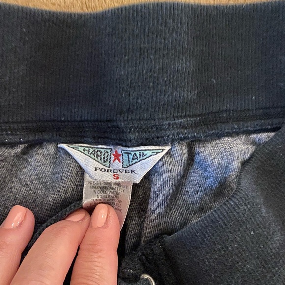 Women’s Hard Tail, Size S small, black terry shorts with lace up front tie - Picture 3 of 4